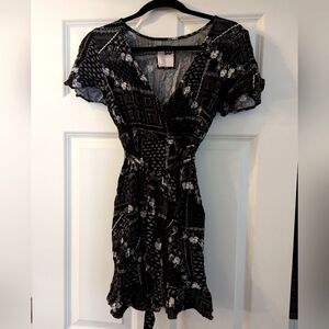 Multi-patterned tie dress